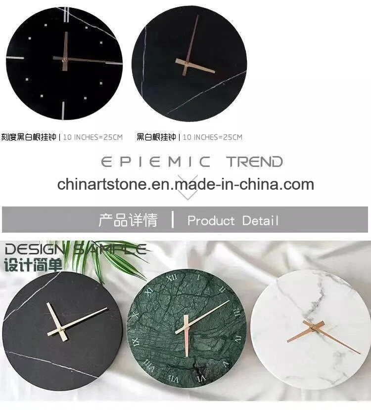 China Marble Arts Clocks for Home Decoration