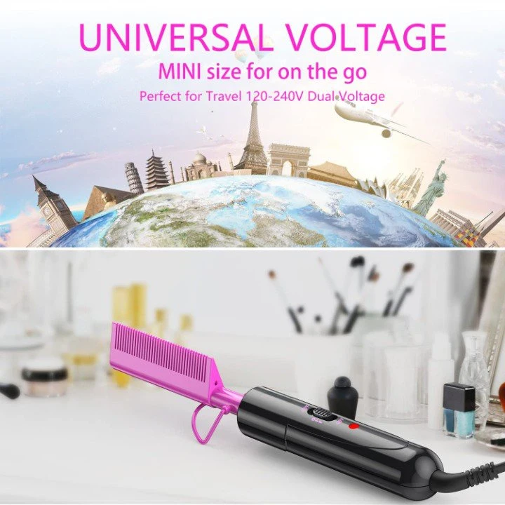 Technology Mini Hot Comb Dual Voltage Fast Heating Hair Straightener