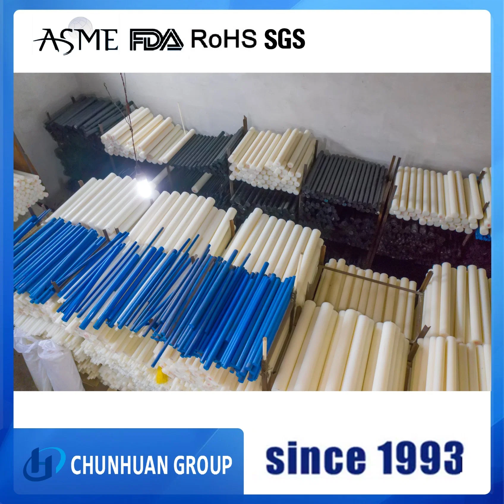 100% Virgin Pure White High Temperature Resistant Customized Molding PTFE Rod