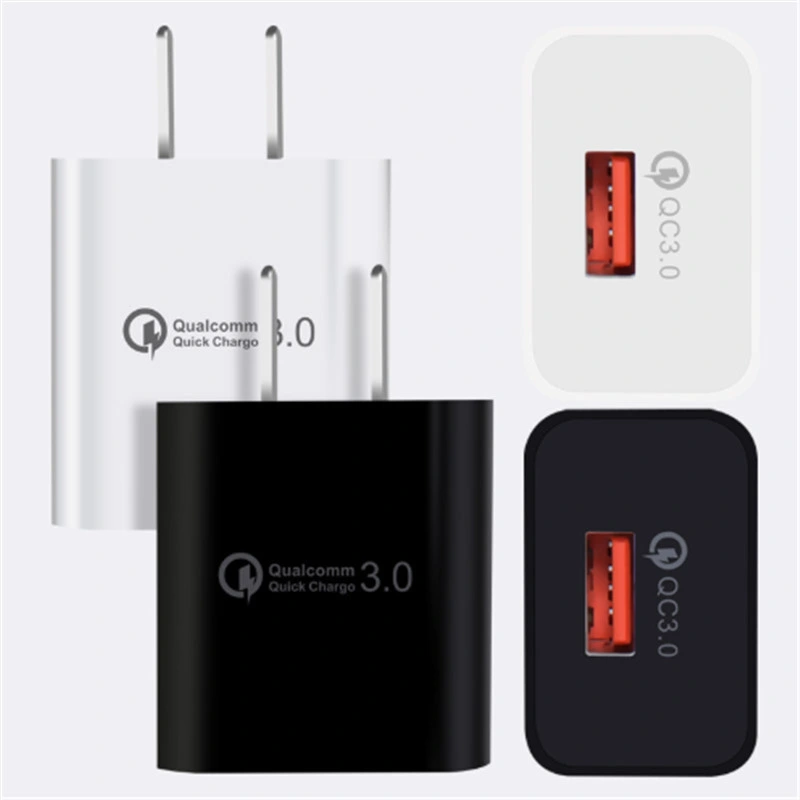 QC 3,0 3A 18W Cargador rápido pared del concentrador de carga Adaptador de alimentación USB A EU EU Europa 2 conector macho de clavijas Cargador