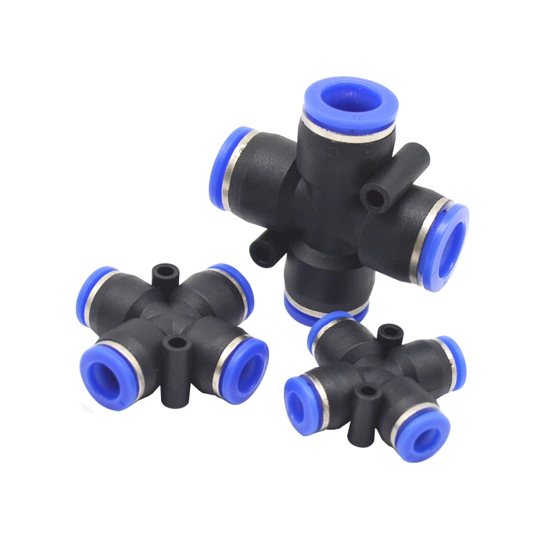 Pza Series Plastic Push Fitting Pneumatic Quick One Touch Fitting Union Cross Quick Tube Connector Parts for Air Accessories