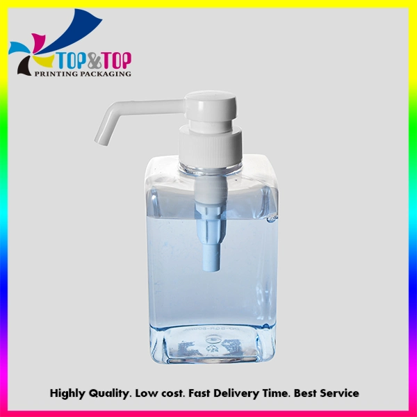 Leere Hand Desinfektionsmittel Waschen Haustier Flasche Transparentes Kunststoff Shampoo Flüssige Duschflasche mit Pumpe