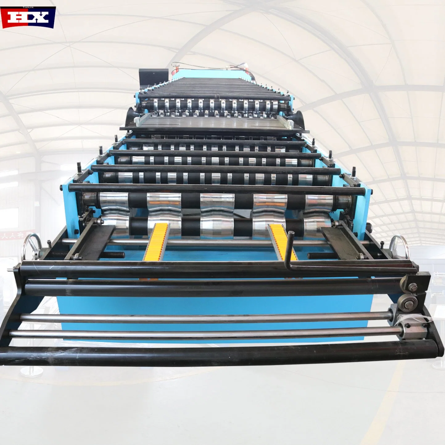 Trapezoidal Corrugated Double Layer Metal Making Ibr Roof Sheeting Roll Forming Machine