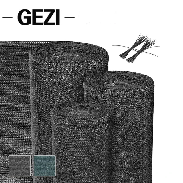 Gezi Black Windscreen Netting Sun Shade Cover Mesh 185 GSM Agricultural Balcony Screening Wind Protection