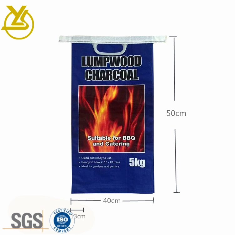 3Kg 5Kg 8Kg 10kg Eco Friendly BOPP Sac tissé laminé d'emballage avec poignée pour le charbon de bois, charbon, briquettes, les biocarburants, de la biomasse en granules, pastilles de bois