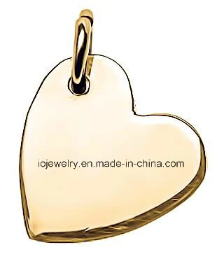 Engravable Rose Gold Vermeil Round Silver Tag Pendant Necklace