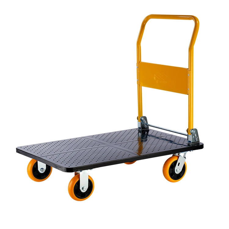 700kg Heavy Duty Steel Deck Steel Platform Truck with Fold Down Handle