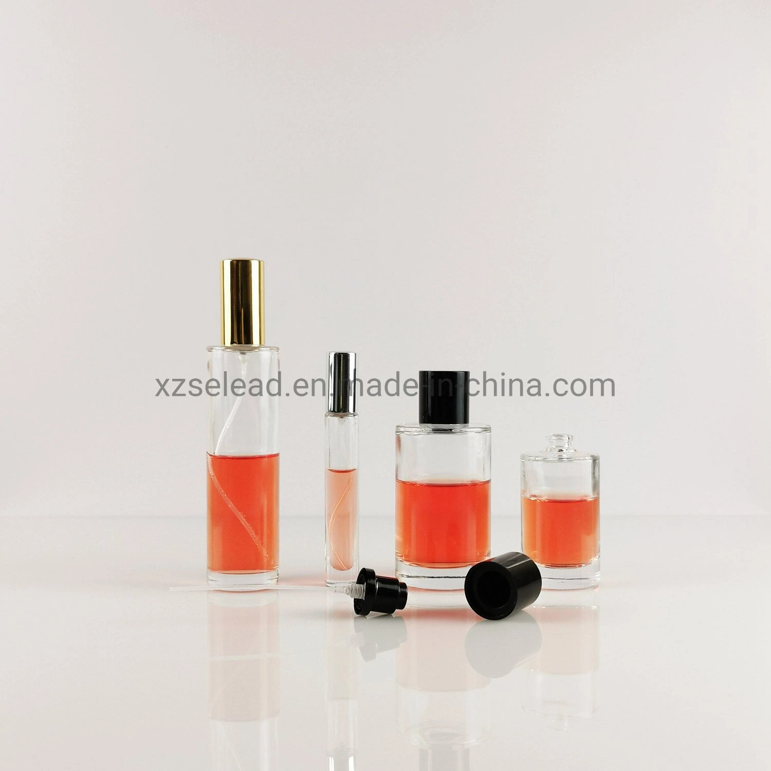 Flat Square Round Shape Glass Perfume Bottle Cosmetic Packing with Crimp Top