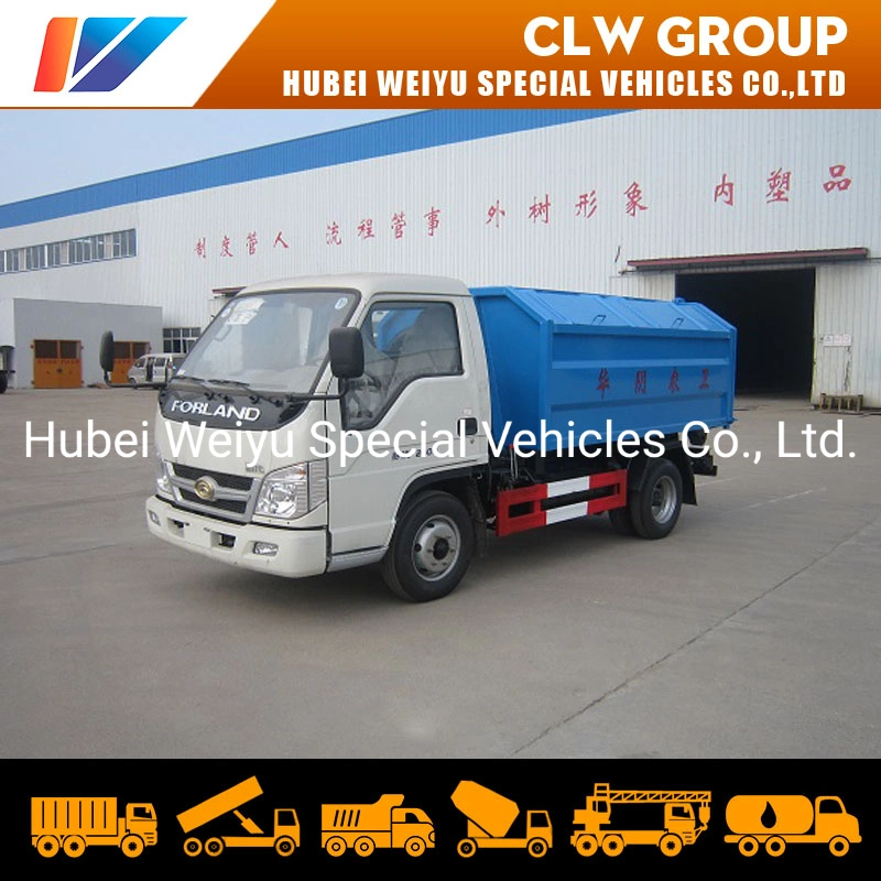 Low Price Foton 3cbm-4cbm Electric Control Waste Disposal and Transfer Hook Lift Garbage Truck for Sale