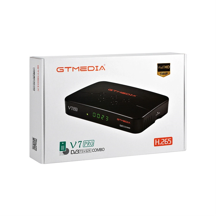 Gtmedia V7 PRO Combo DVB-S/S2/S2X+T/T2 Receptor de Satélite Soporte H. 265 1080P Powervu Biss Key Europa Cccam Youtube V7 Plus