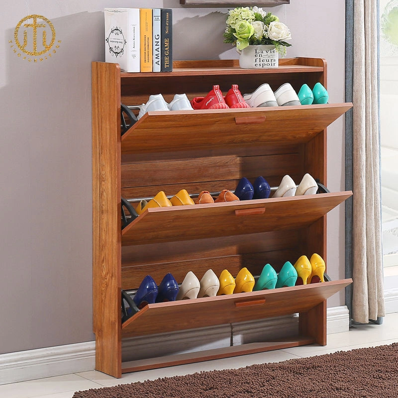New Chinese Style Solid Wooden Living Rroom Multi-Layer Shoe Cabinet