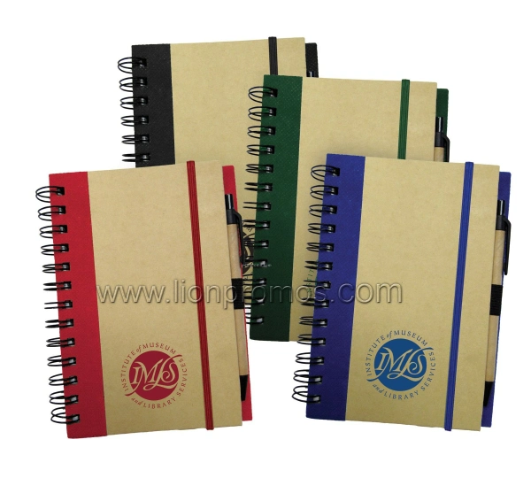 Eco Friendly Gift Recycled Kraft Paper A5 Coil Notebook