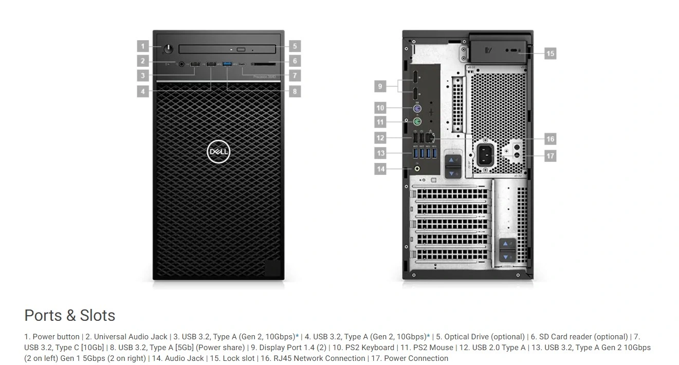 DELL 500g HDD Tower Office Workstation T3640