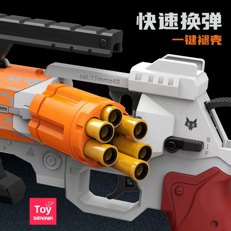 New Fokko Space Revolver Soft Gun Manually Loaded Cyberpunk Science and Education Model Children's Toys