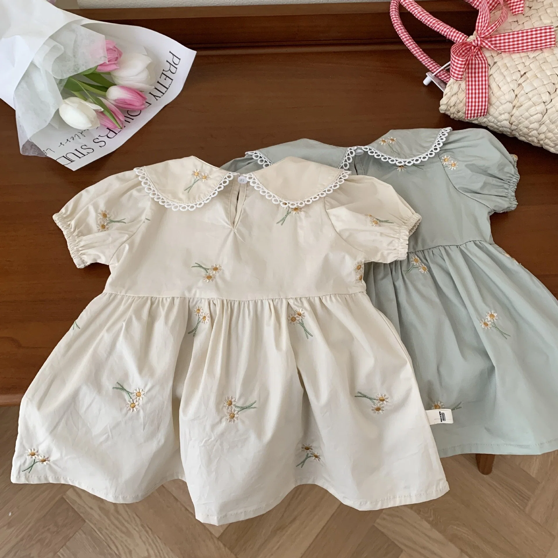 Girls Embroidered Dress 2023 Summer New 0-6 Year Old Girl Baby Cute Dress Little Girl Skirt