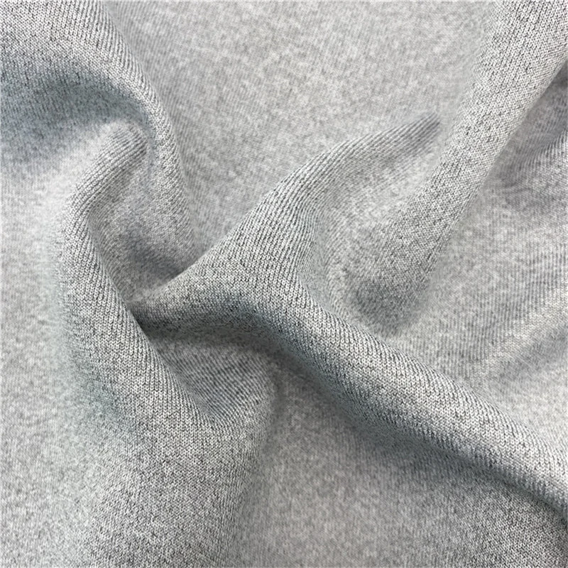 Heather Grey Knitted Fabric Functional Elastic Fabric for Sportswear