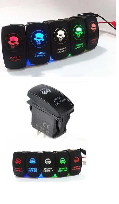 Dual LED Light Rocker Switch/Waterproof Arb Carling Style Boat Switch