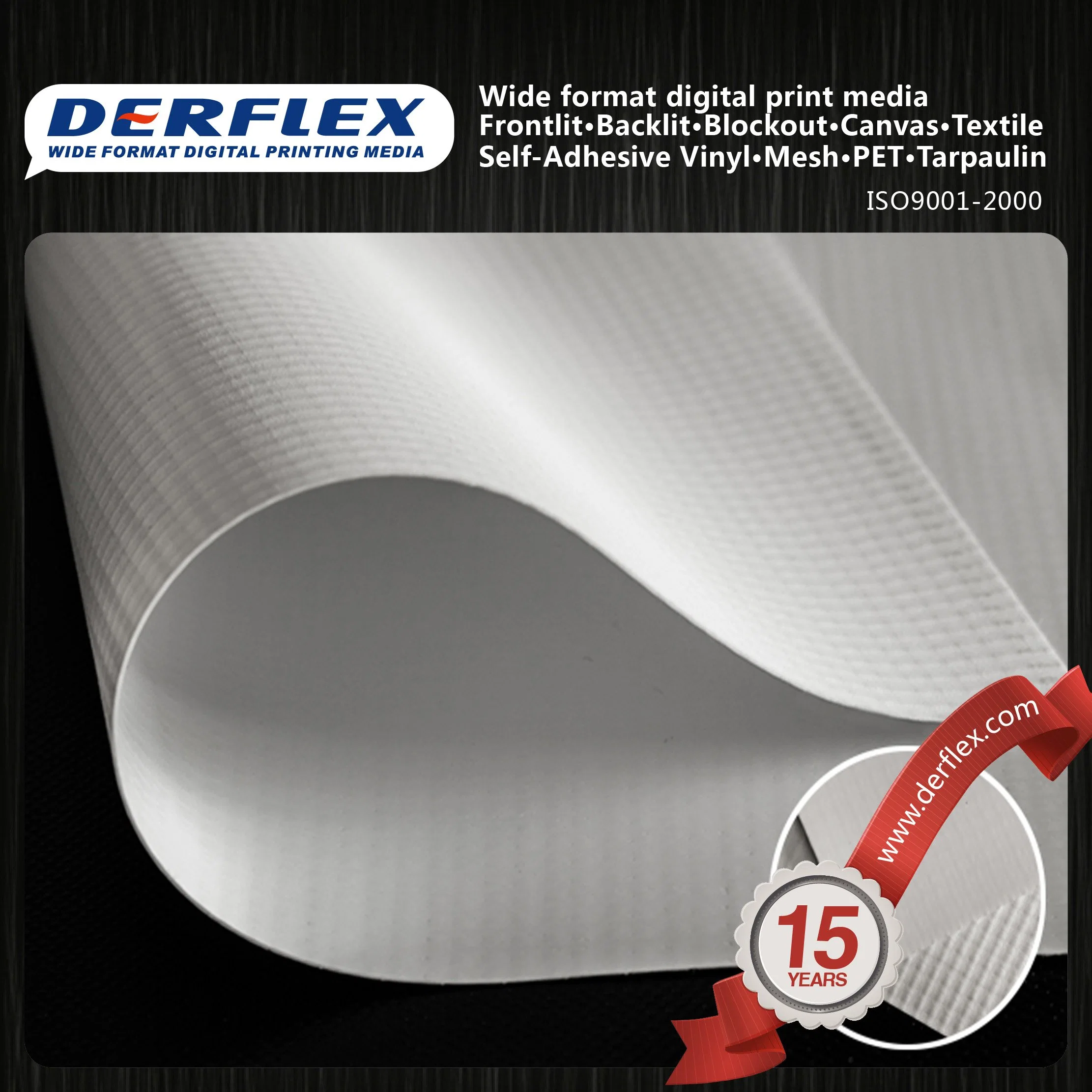 10oz-14oz la impresión digital de poliéster PVC Frontlit medios Banner