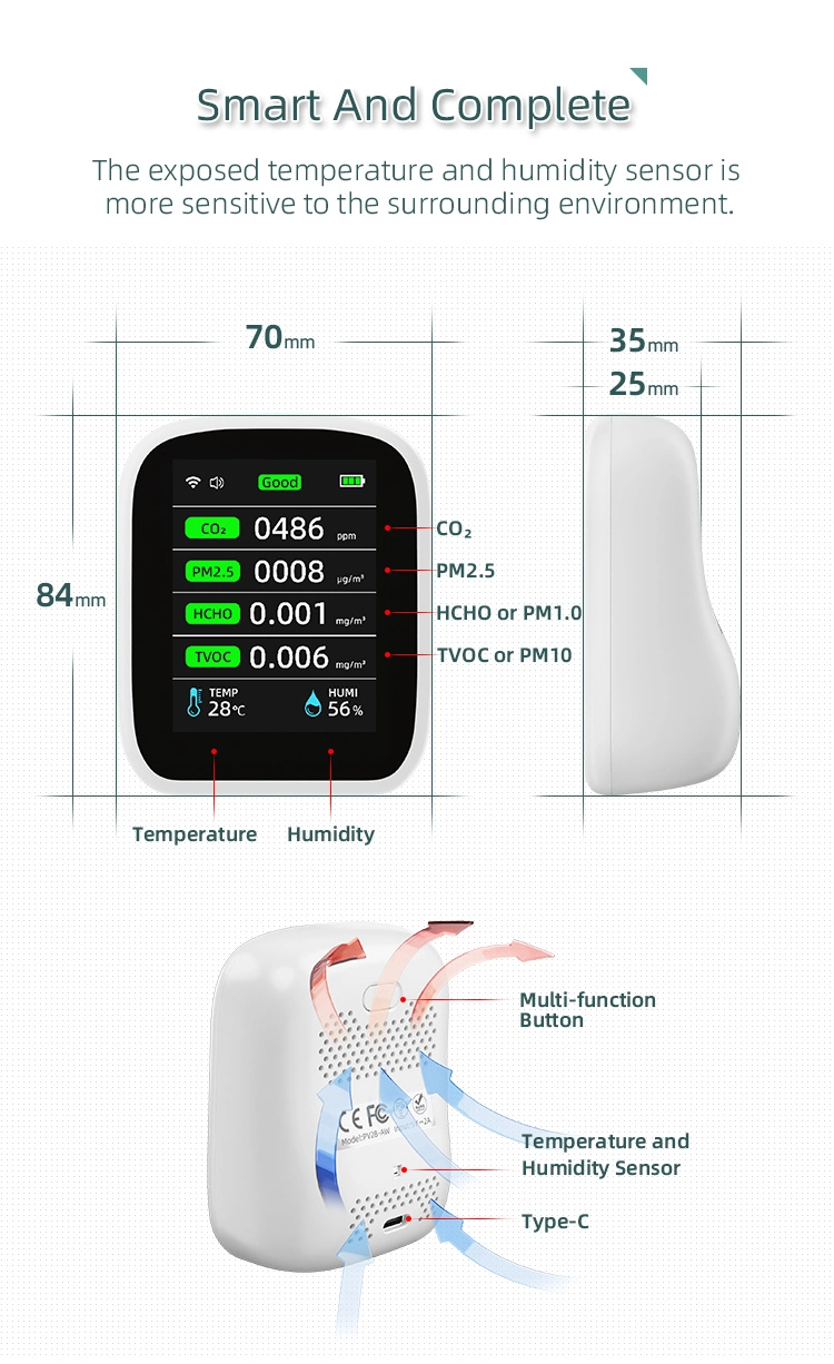 Multifunctional CO2 Pm2.5 Air Quality Monitoring System Pollution Instrumentation Equipment