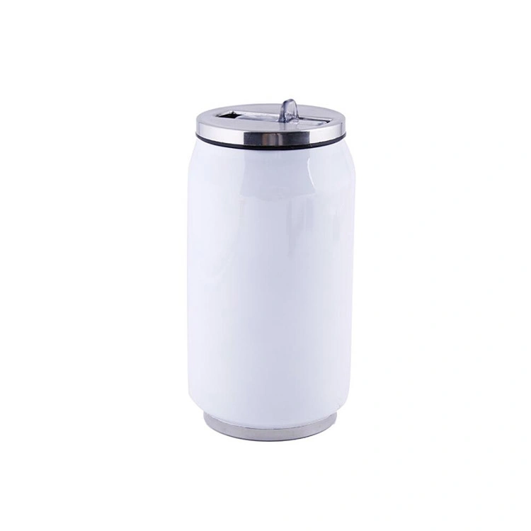 La impresión de sublimación aislados de vacío Travel Mug blanco con tapa apta para el vehículo Portavasos