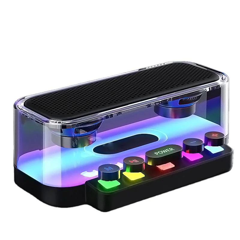 2023 New Z6 Double Speaker RGB Stereo Sound Bass Subwoofer Colorful Lights Computer Gaming Portable Bluetooth Speaker RGB