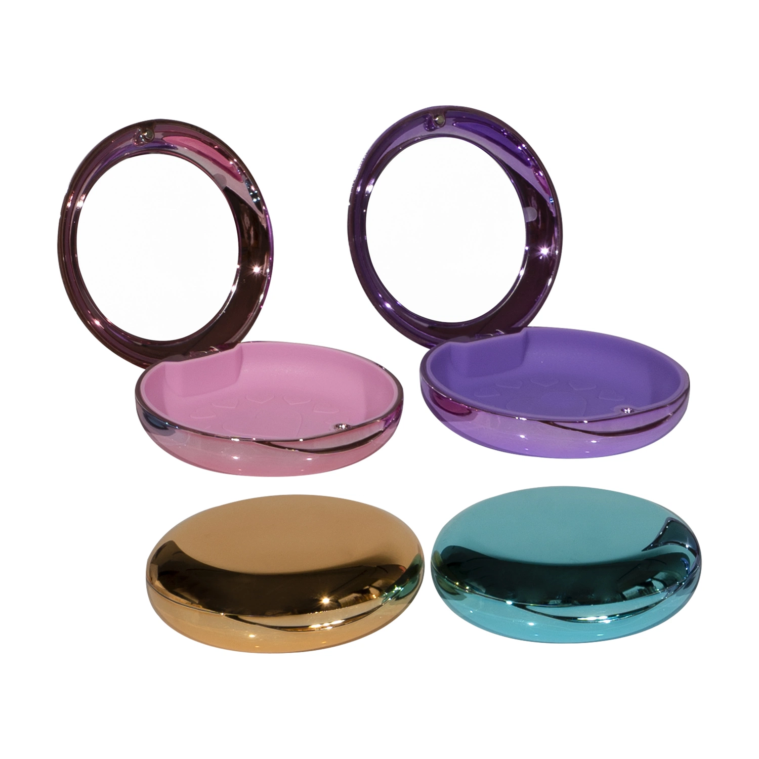 Round Magnetic Closure Dental Retainer Orthodontic Invisible Braces Storage Case with Mirror