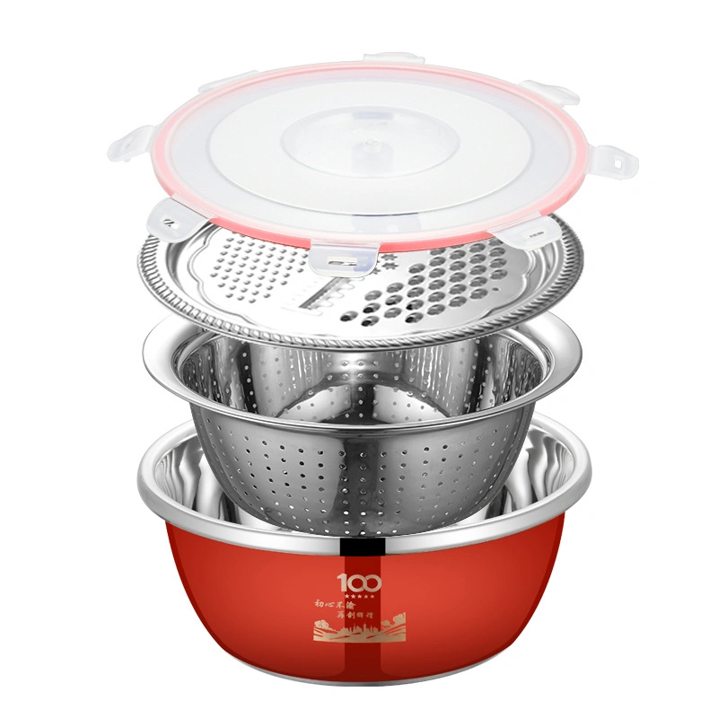 Multifuctional Stainless Steel Food Grade Colander Basin Grater Set