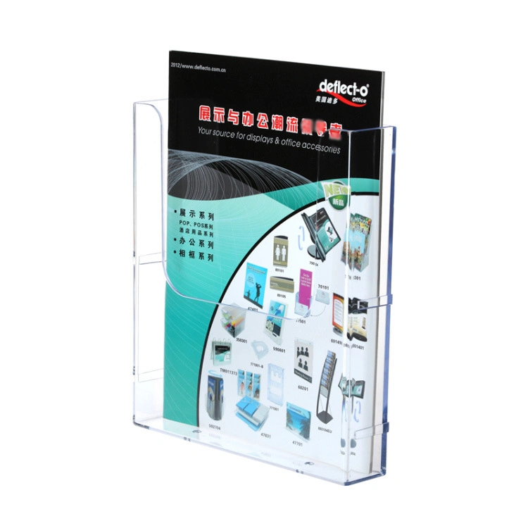 Custom Outdoor Corrugated Cardboard Clear Acrylic Brochure Holder Floor Standing Folding Magazine Brochure Display Holder