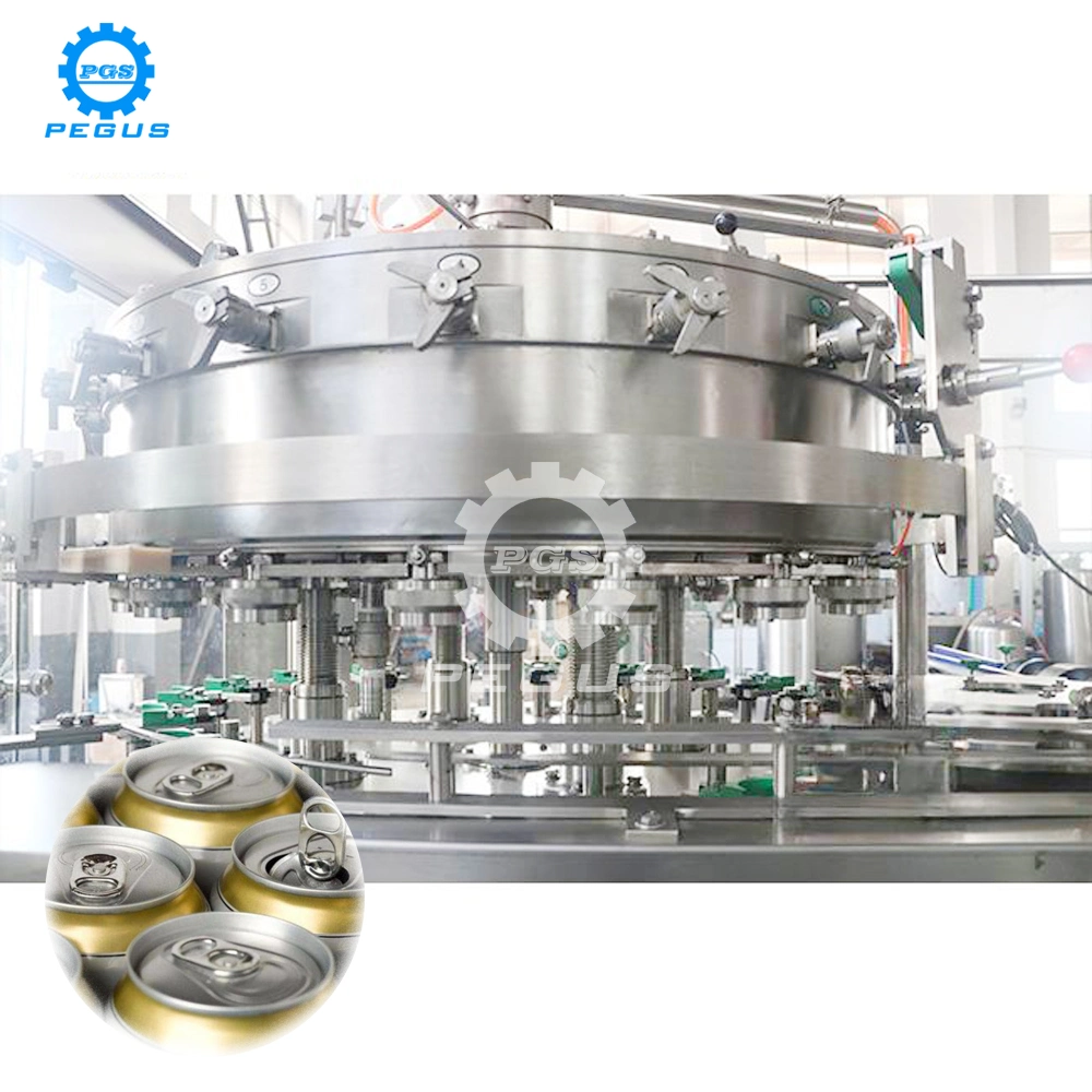 Whole Line Automatic Pet Aluminum Tin Can Filling Sealing Machine for Beer Carbonated Beverage Juice Soda Water Soft Drink