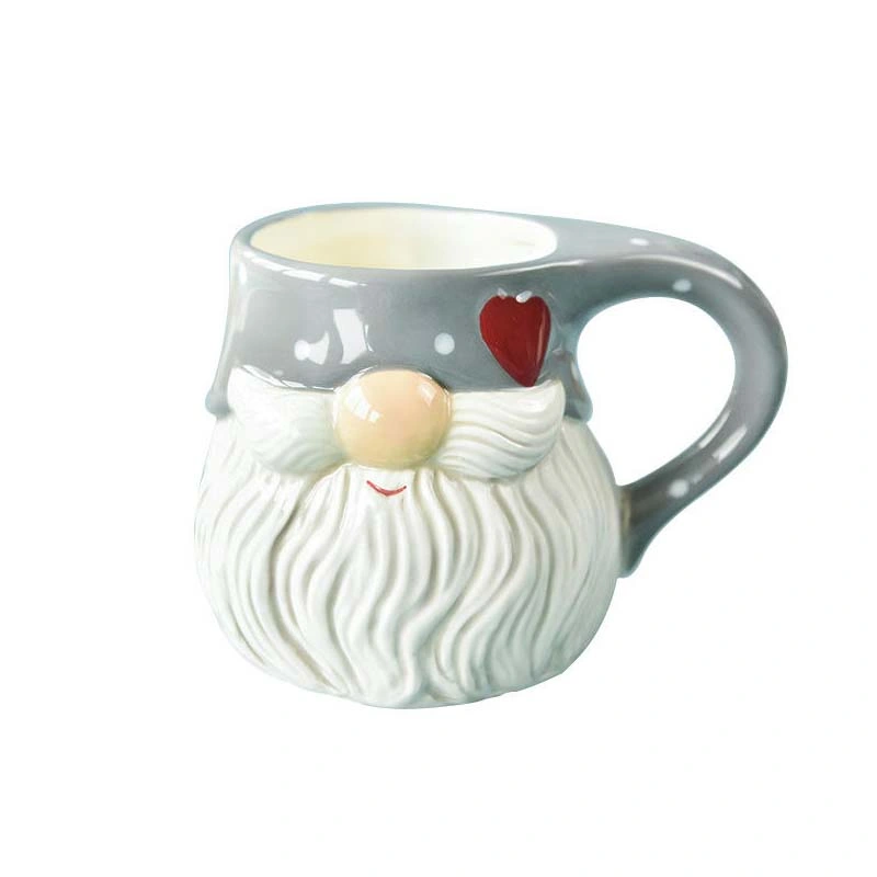 Wholesale/Supplier Christmas Coffee Hand Painting Cut Dwarf Santa Design Ceramic Mug Holiday Party