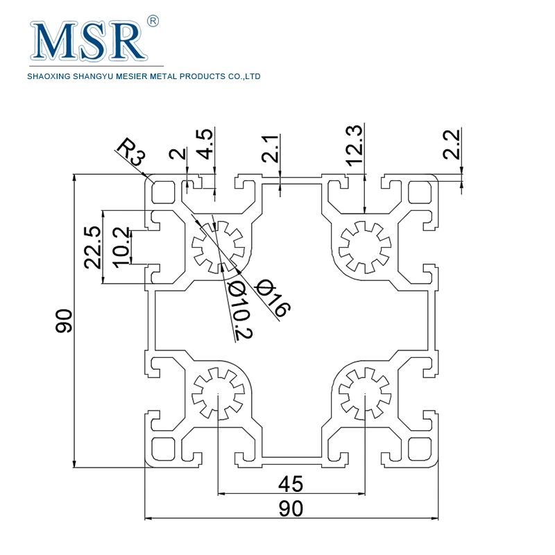 China Manufacturer 90*90mm Ob9090A for Exhibition Stands Factory Wholesale/Supplier Aluminum Extrusions Profiles 9090