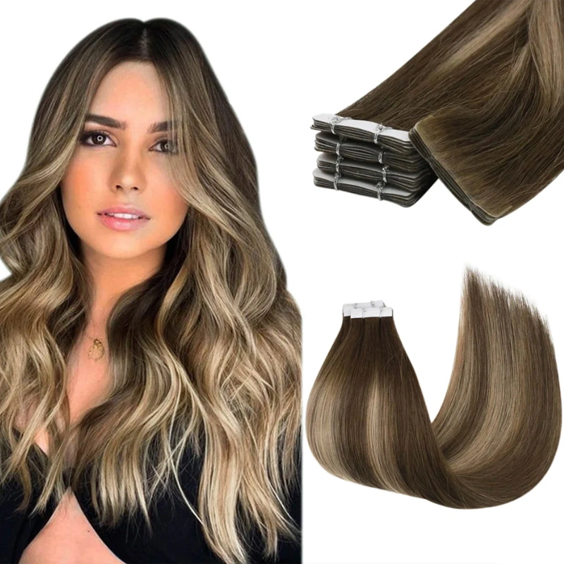 Hot Selling Unprocessed Virgin Human Double Drawn Tape in Hair Extension