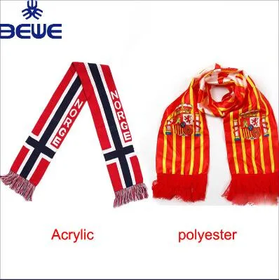 Knitted Jacquard Acrylic Soccer Fan Scarf