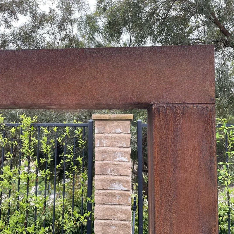 Garden Landscaping Rain Shower Fountain Corten Steel Water Rain Curtain Features