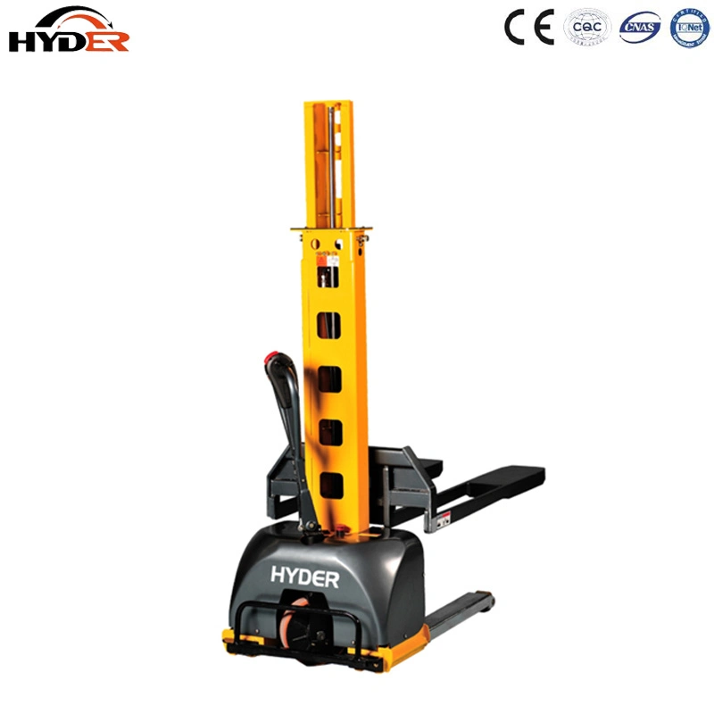 500kg 1300mm China Hyder Palet Full eléctrico Auto-Lifting Stacker Equipo de elevación industrial