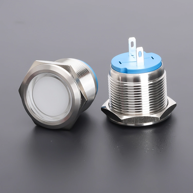 22mm Stainless Steel Short 12V Indicator Lamp Light Waterproof 4 Pin LED Pilot Light