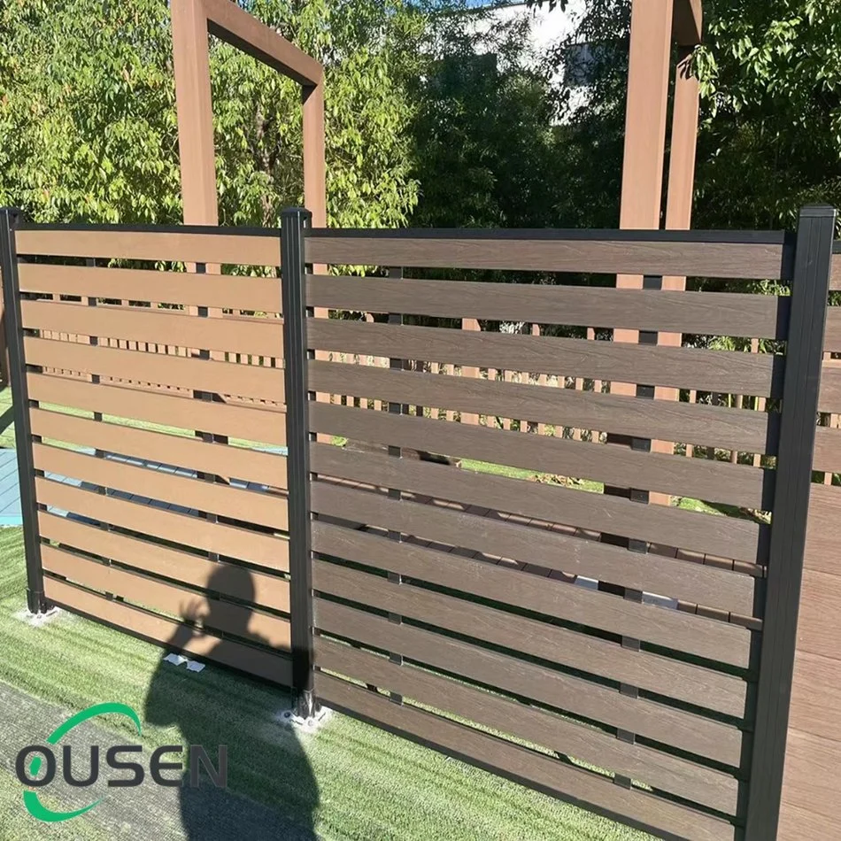 Gray WPC Waterproof Windproof Outdoor Privacy Fence Panel/Garden Wood Fence/ WPC Screening