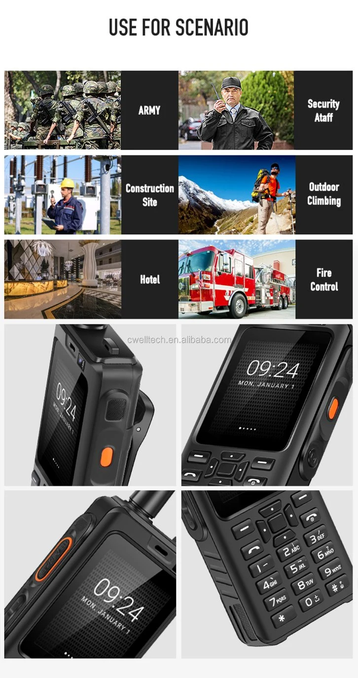 Uniwa F40 2,4 Zoll FDD/TDD-LTE 4G Android IP68 Wasserdicht Zello Poc Radio Walkie Talkie Mobiltelefon