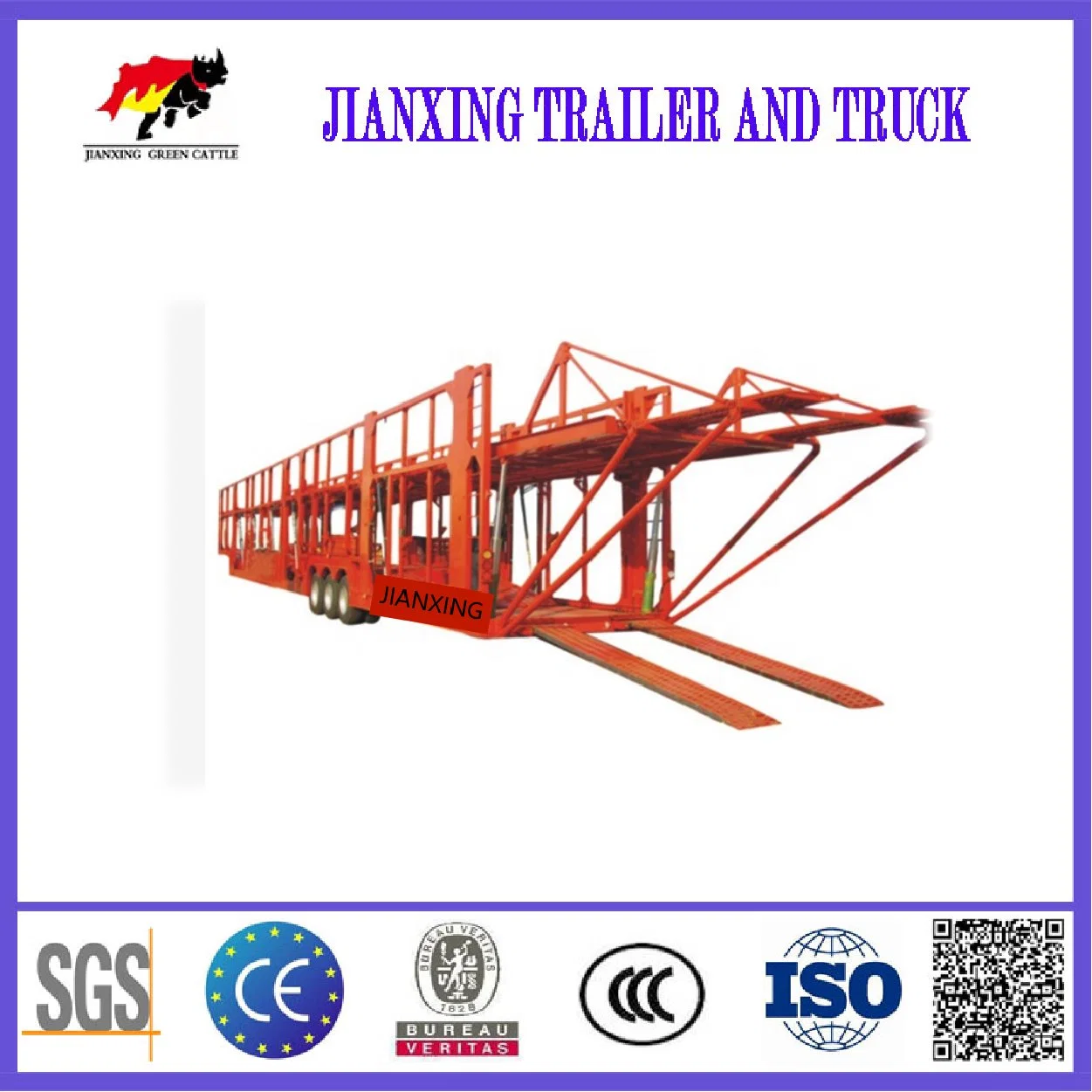 Popular Durable 2 Axles Spring Suspension Transport Car Car Carrier Semi Trailer in Malaysia