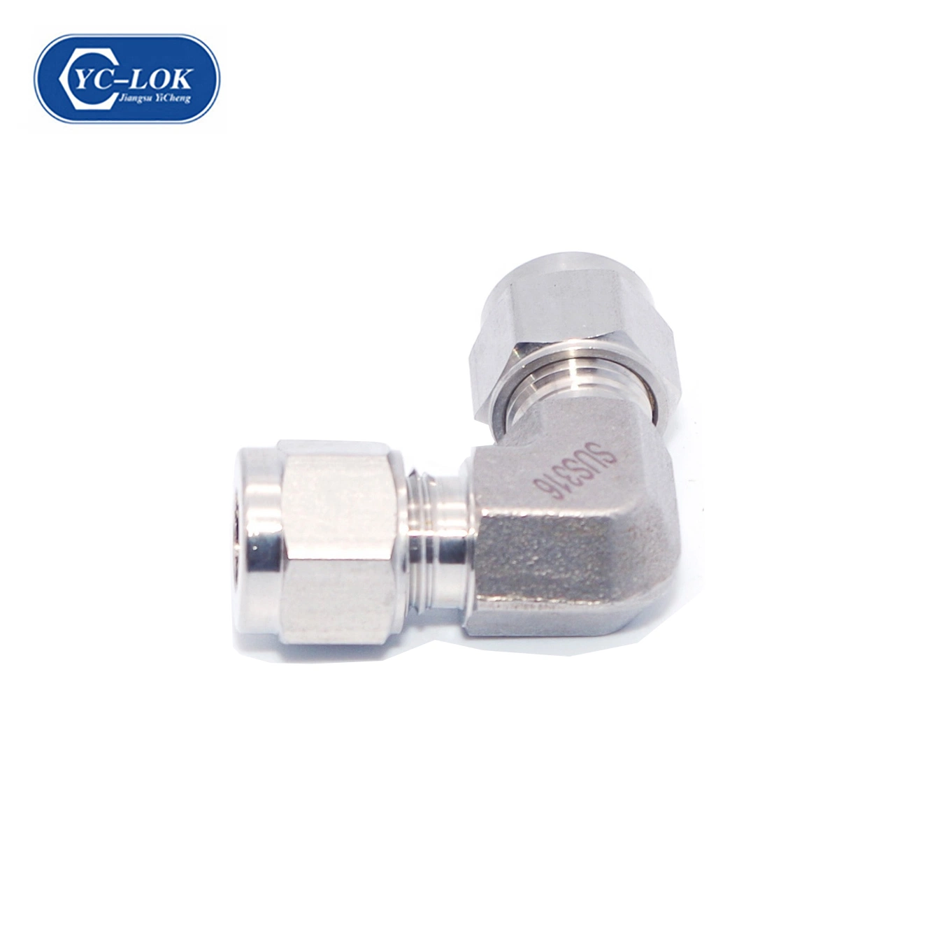 Double Ferrule Compression Connector 316 Ss Swagelok Tube Fitting Tee Elbow Union with Cutting Rings for Instrumentation