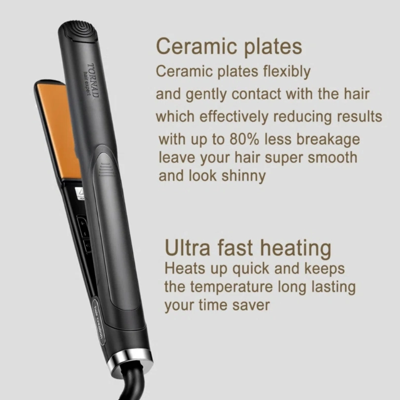 Tornado New Women Black Flat Iron Professional Ceramic Hair Straightener