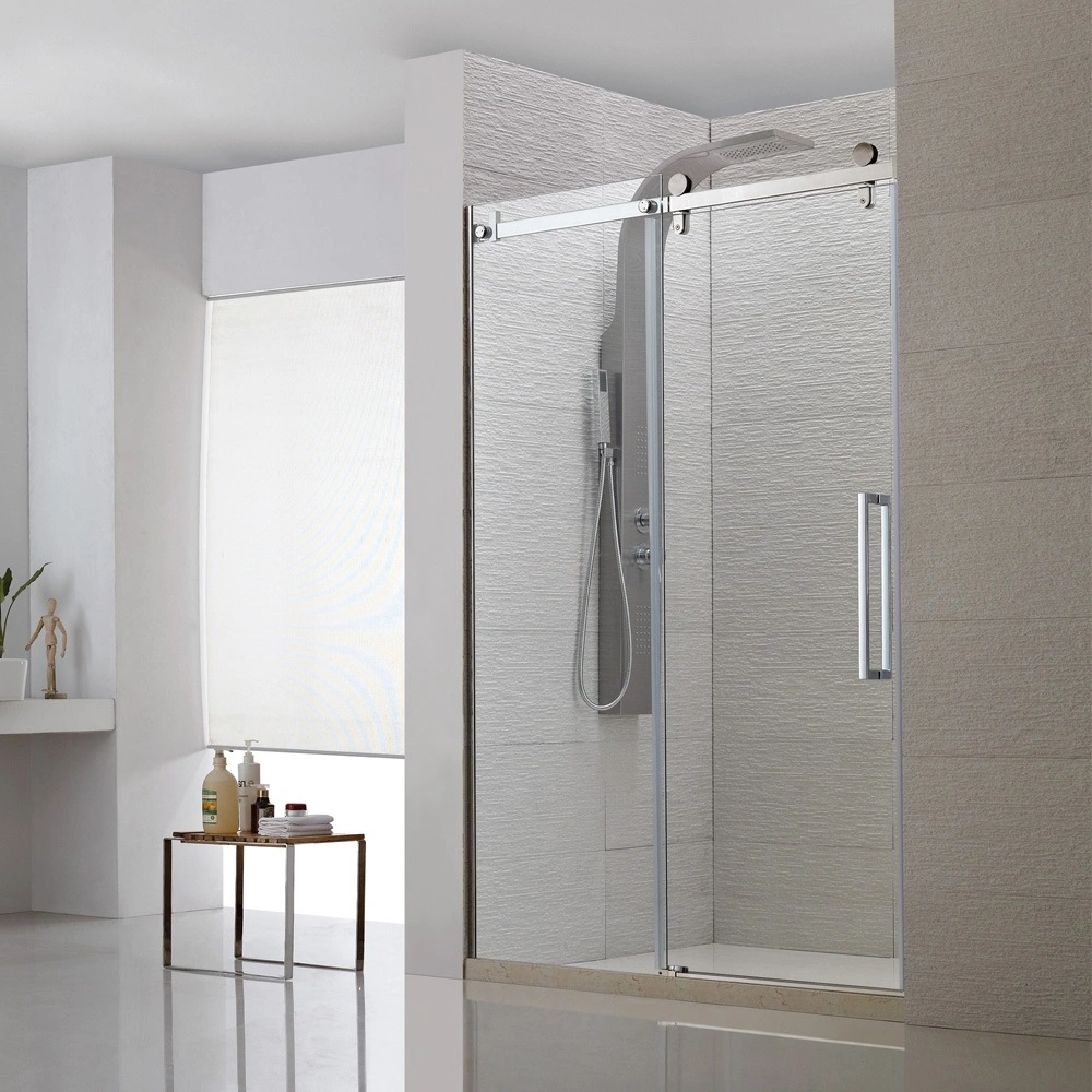 Bathroom Bath Shower Tempered Glass Shower Door Seal Strips with Big Brass Roller