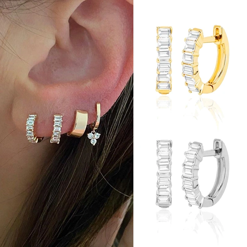 Ice out Stone Earring Crystal Huggie Hoop Earrings Fashion Jewellery