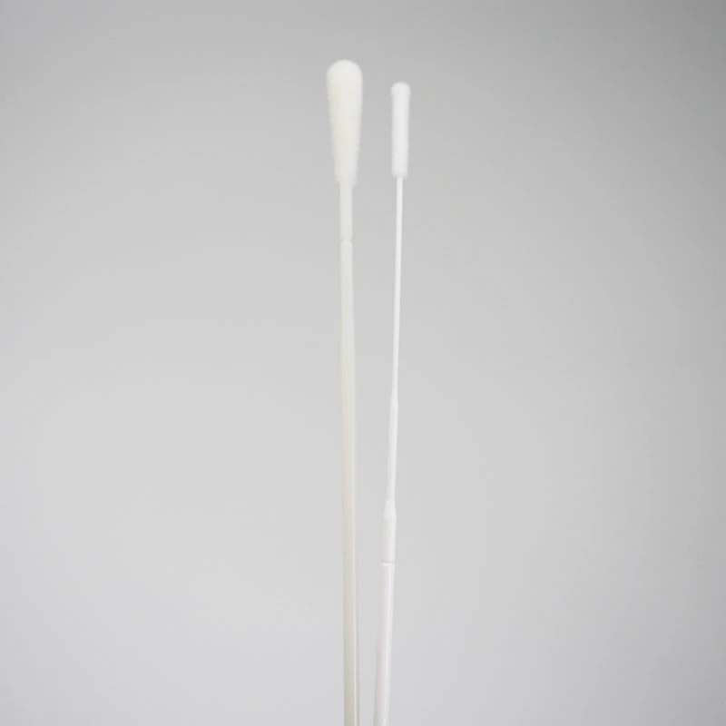 Disposable Sterile Throat / Nasopharyngeal Virus Antigen Test Flocked Nylon Collection Swabs