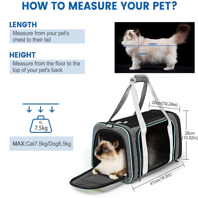 Waterproof Foldable Multi-Ways Carry on Cat Pet Carrier Bag
