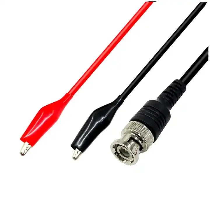 P1011 BNC Q9 Male Plug to 2 Alligator Clip Oscilloscope Probe Test Lead Cable 110cm