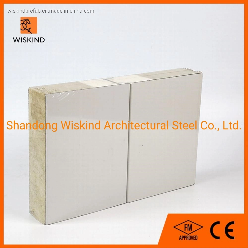 high quality Fireproof Soundproof Insulation Rock Wool Composite Board for Workshop/Warehouse Use