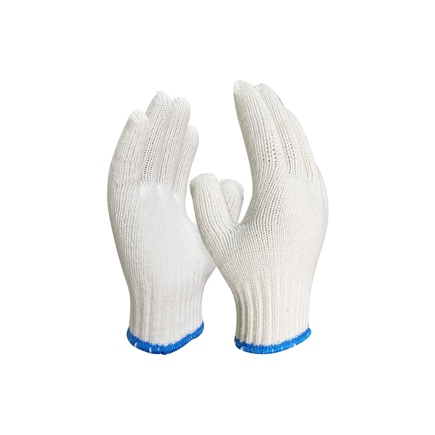 Natural White Cotton Polyester String Knitted Safety Household Gloves