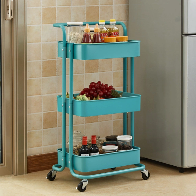 3 Tier Home Organizer Rolling Kitchen Storage Rack Trolley Cart Mit Rädern