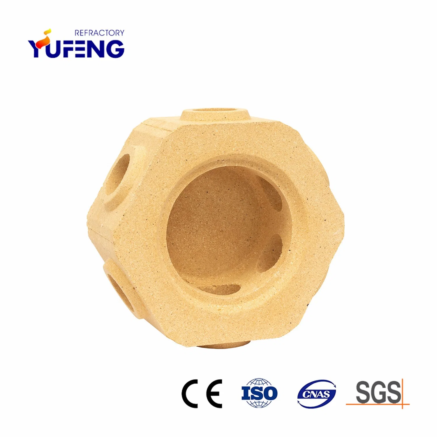 40% 70% Alumina Fire Clay/Andlusite/Bauxite Refractory Square Tube Cast Iron Brick